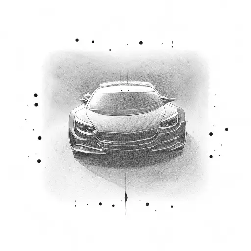 Black Car Driving Down The Road