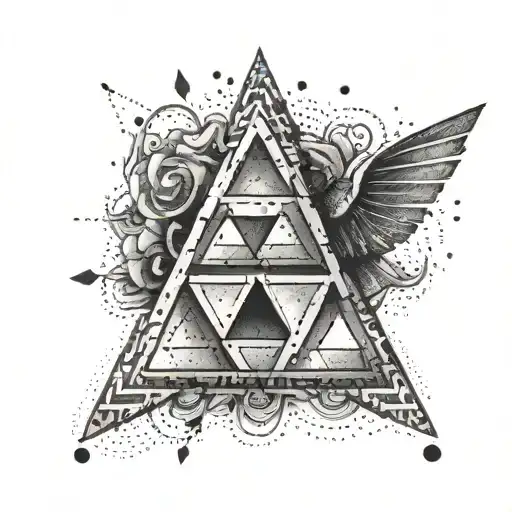 A Pixeleated Triforce Symbol With A Hiden Message In Hylian Scrip
