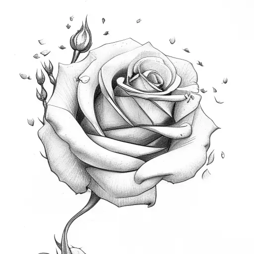 Capital Letter D With Roses And A Sword