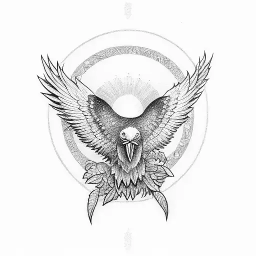 Memorial Rainbow With Eagle Flying Over