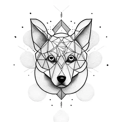 A Geometric Tattoo Of A Dog Inspired By The Last Of Us