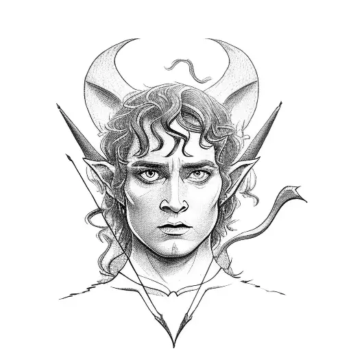 Lord Of The Rings Darl Elf Holding Bow And Arrow In Two Hands