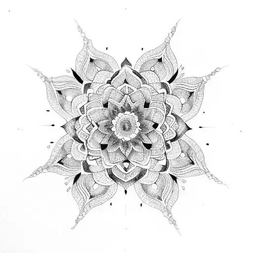 Mandala With Lotus In Center