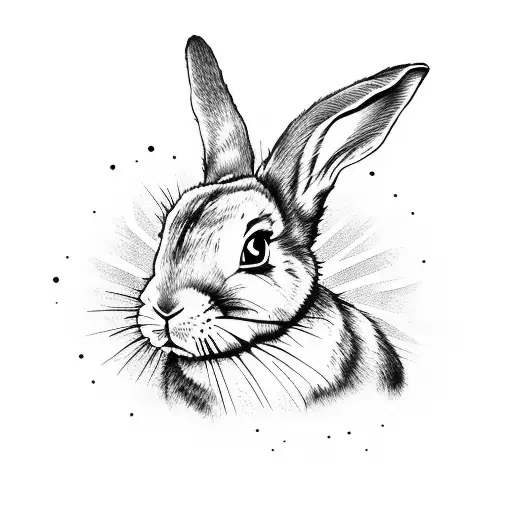 Bunny Looking Out At Sunset