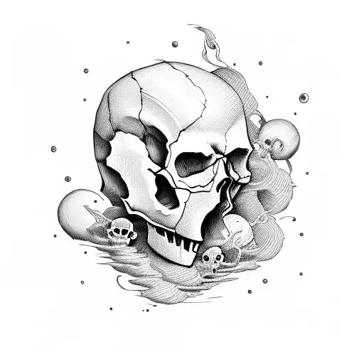 Skull And Storm And Sky And Time