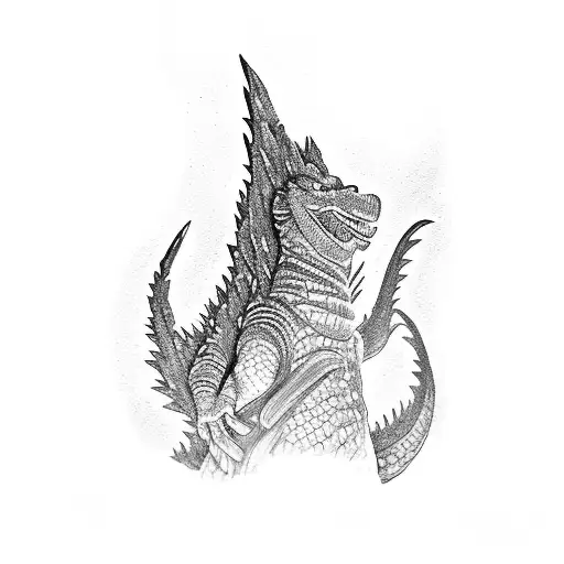 Firefigther In Front Of Godzilla