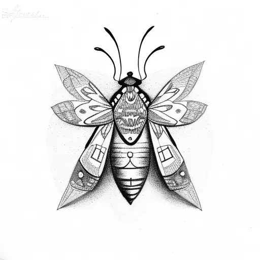 Moth With Some Ornaments And Meanings