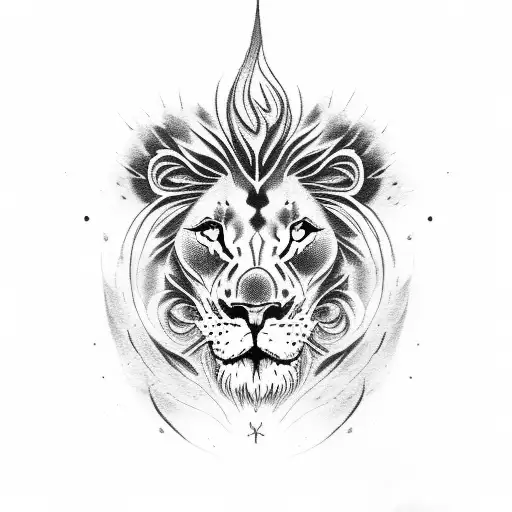 Lion Skull With Flames