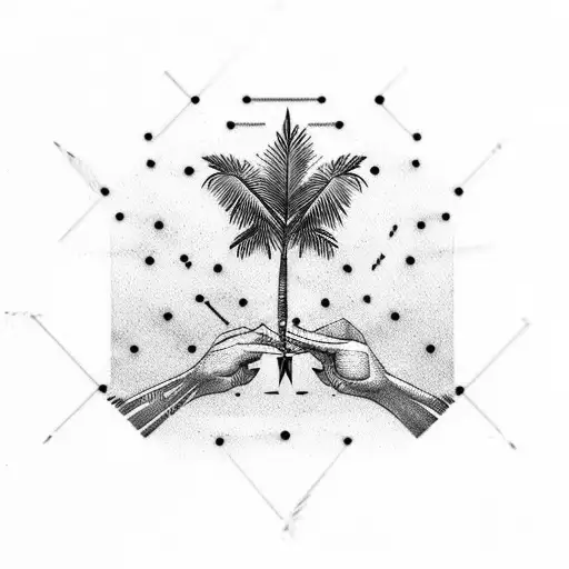 Arrow With Palm Trees