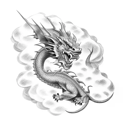 Japan Dragon And Cloud