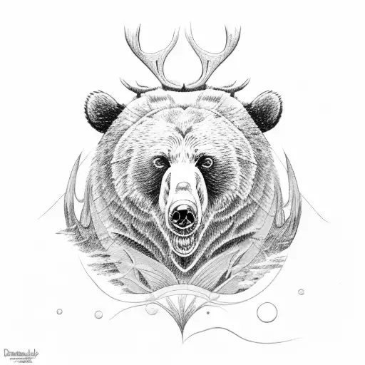 Bear And Moose Outside