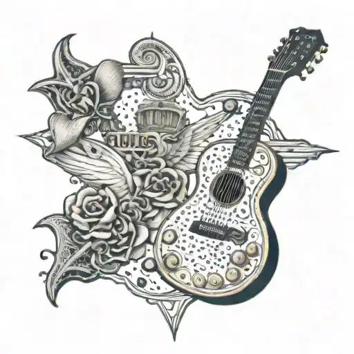 Us Navy And A Guitar Merging Together Symbolizing Love
