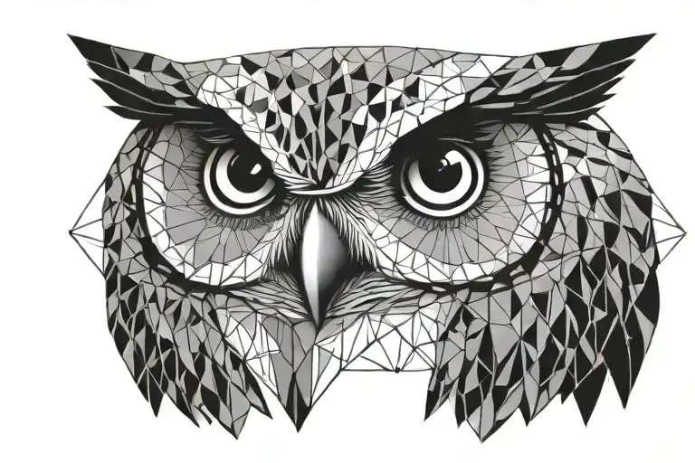 Wise Owl Geometric Design Combining Elements
