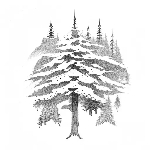 Pine Tree With River