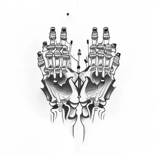 Skeleton Hand Holding Cigarette