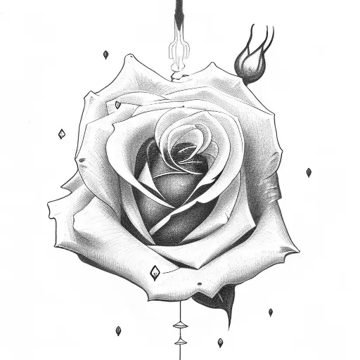 Rose And Heart With The Name Mina