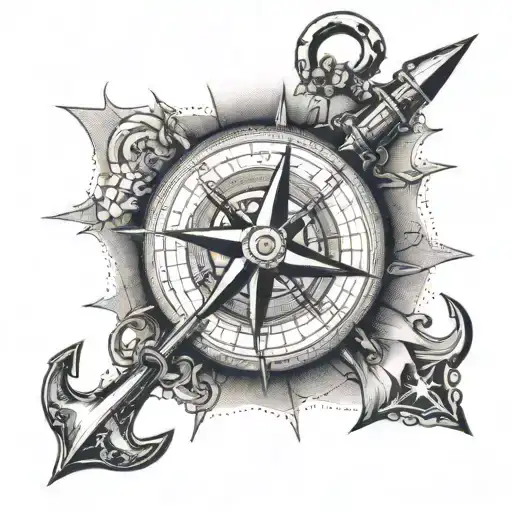Anchor Compass Rose Wrapped