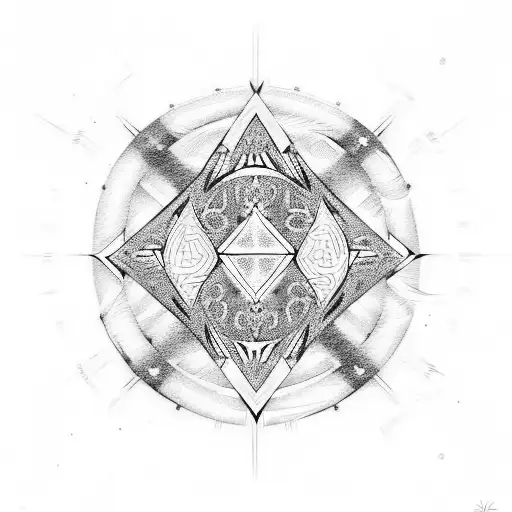 Design A Tribal Symbol Integrated With Anime Elements In A Dotwork Style