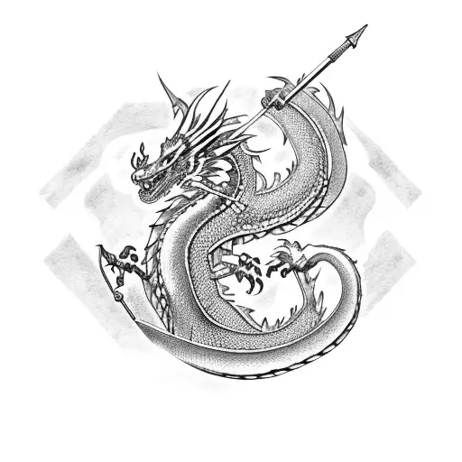 Dragon With Spear