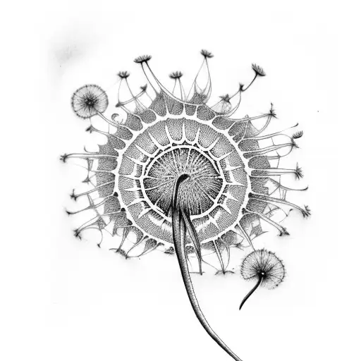 Fern Stem And Dandelion