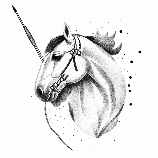 Man Throwing Arrow On Horse