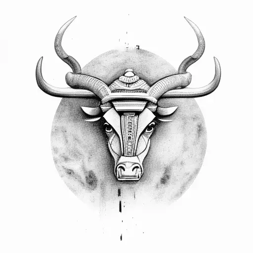 Taurus Head With Roman Numerals V Xx Inside It
