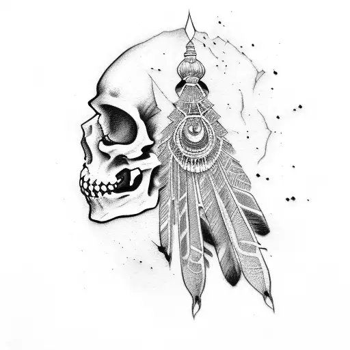Indian With Scull