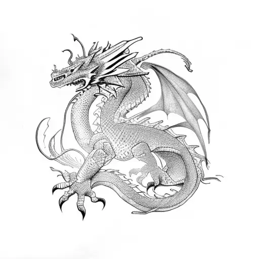 Dragon Wrapped Around An Arm