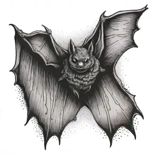 Bat Front View Flying Full Body
