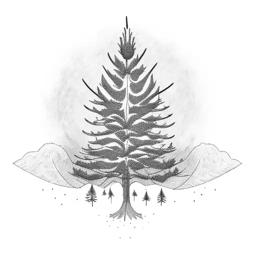 Pine Tree With Cactus