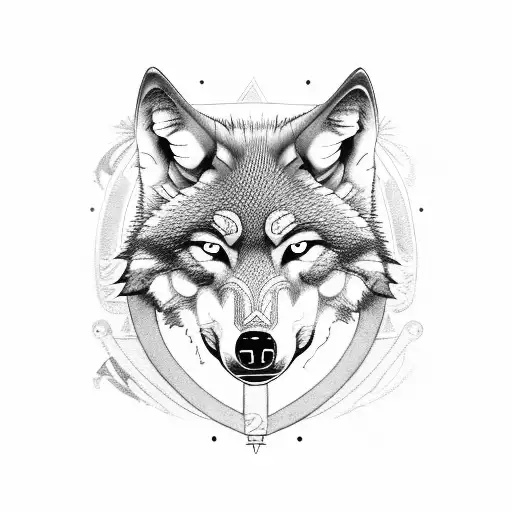 Wolf With Real Madrid Shape Inside The Deathly Hollows