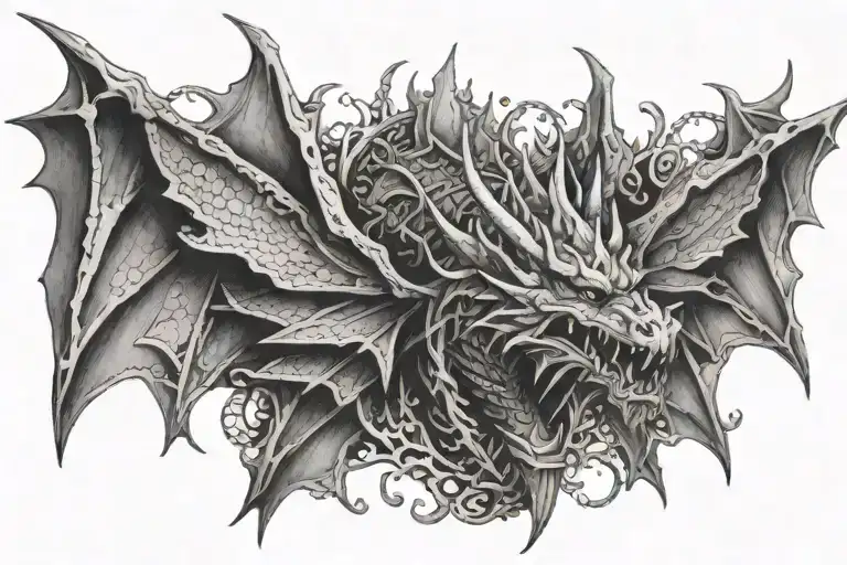 Dragon Wings Spread And A Crown Made Of Money