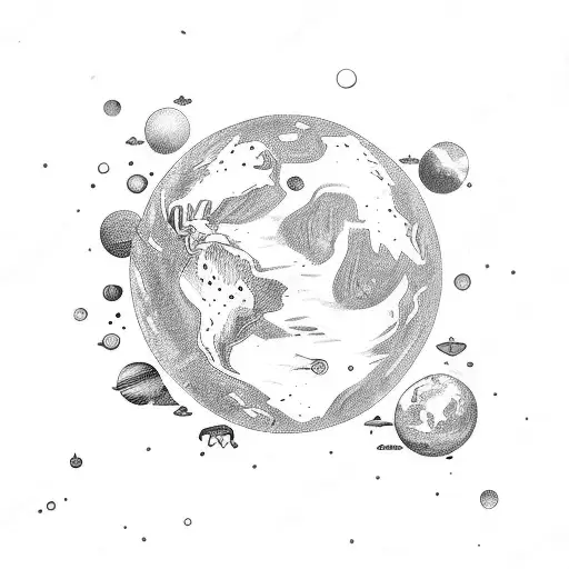 Earth With Alien Overlooking