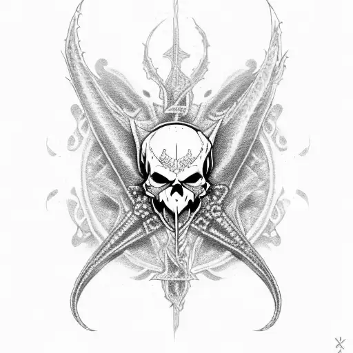 Dragon Cross Skull Daisy