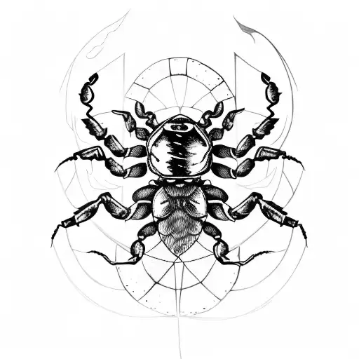 Scorpion With Gothic Cross On Tail With Blood