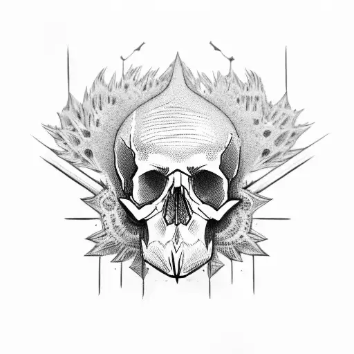 Skull With Green Mohawk