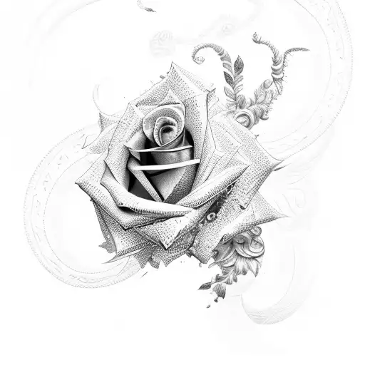 Roman Numbers With Rose