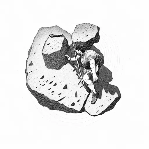 Greek God Pushing Boulder Up Mountain