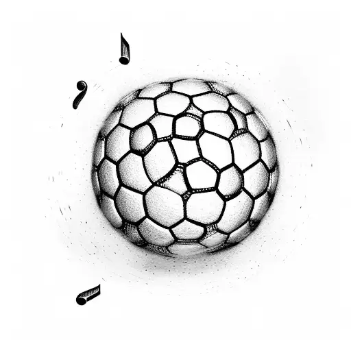 A Soccer Player Kicking A Ball Made Of Musical Notes