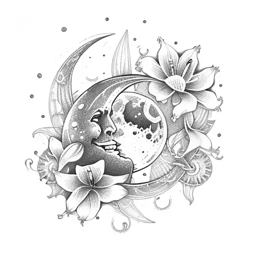 Moon With Lily Flower Scout