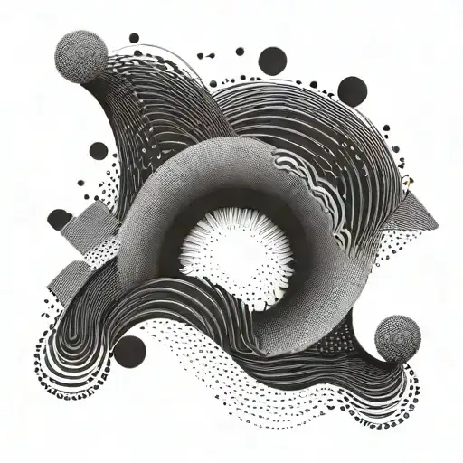 Abstract Geometric Design Representing Sound Waves From Singing