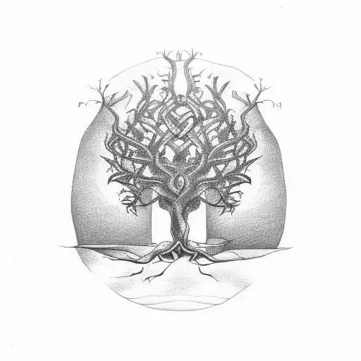 Libra Scales Celtic Oak Tree Roots