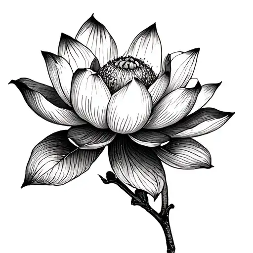 Modern Lotus With Branch