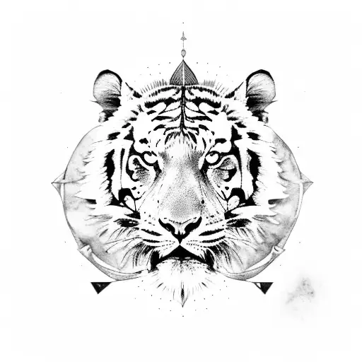 Libra Zodnic Sign Tiger And Lion