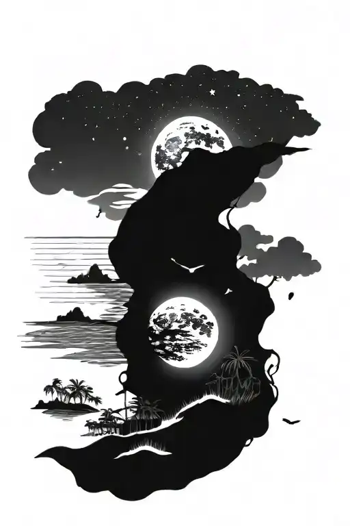 Campass Beach Nights Moon