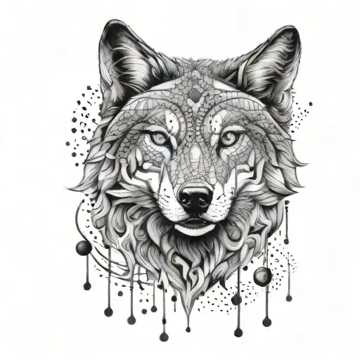 Psychedelic Wolf Face