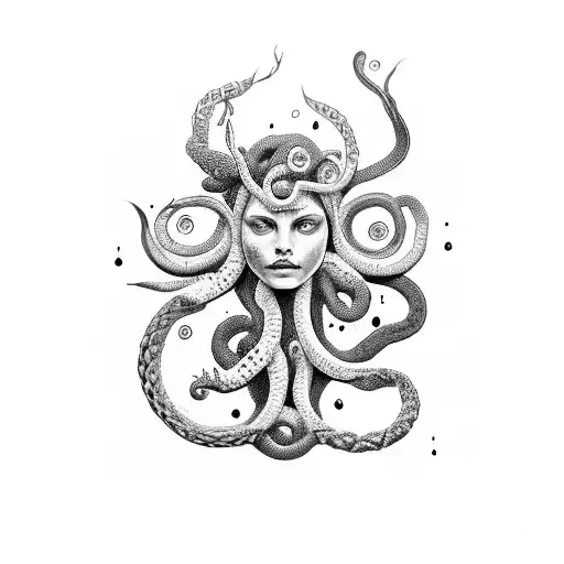 Medusa Mitologica Con Serpientes