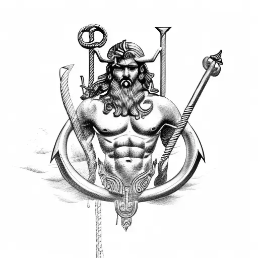 Greek God Poseidon Anchor