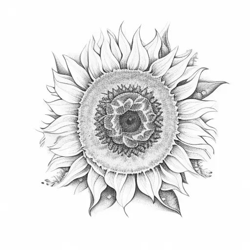 Dainty Sunflower With Tiger