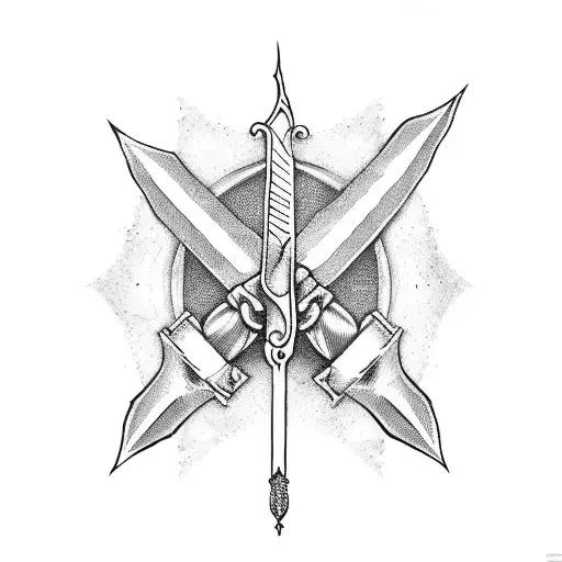 2 Hand Sword With Lamps On The Side And Maybe Like A Vein Wrapping Around Nurse